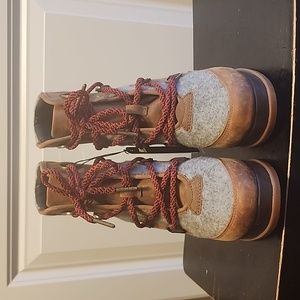 Sorel Chunky Heel Ankle Boots.